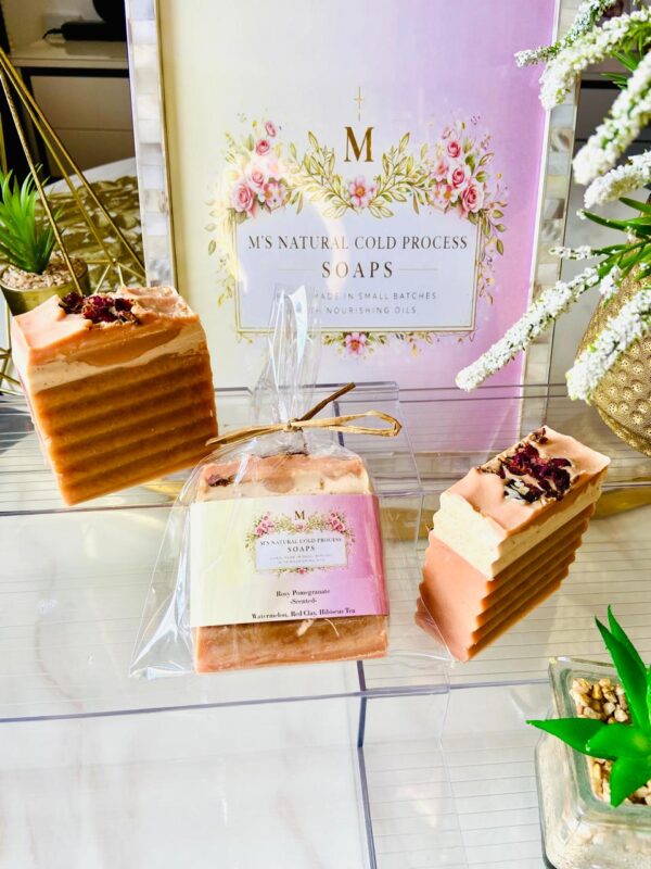 Rosy Watermelon, pomegranate & Hibiscus tea soap