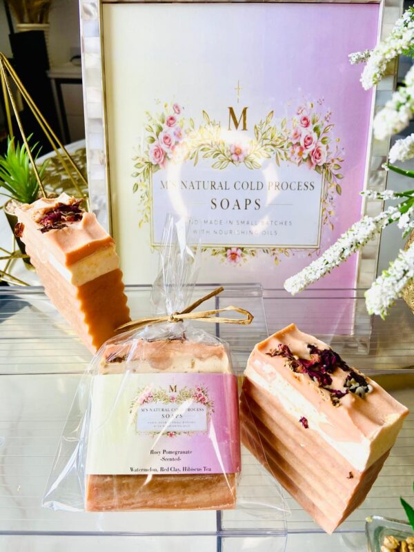 Rosy Watermelon, pomegranate & Hibiscus tea soap