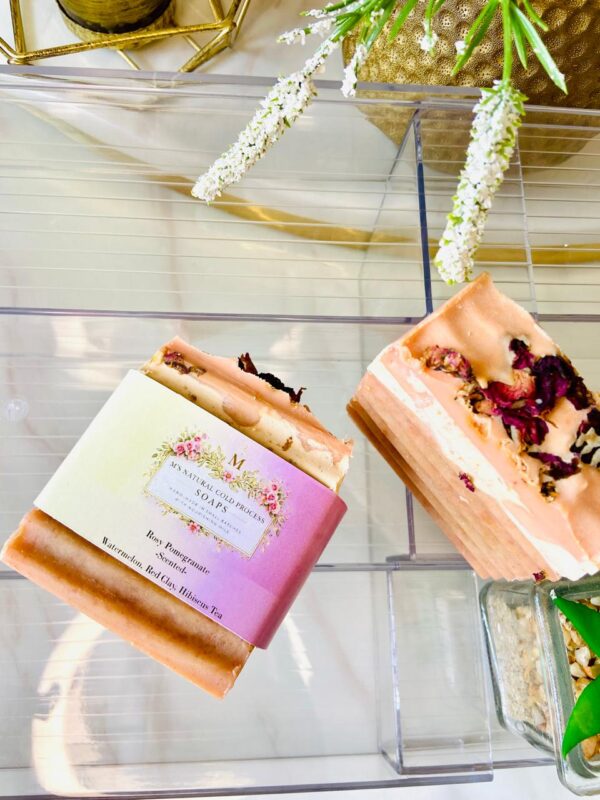 Rosy Watermelon, pomegranate & Hibiscus tea soap