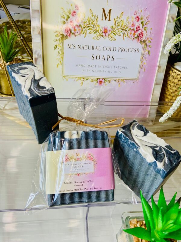 Activated charcoal and tea tree soap