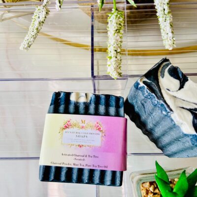 Activated charcoal and tea tree soap
