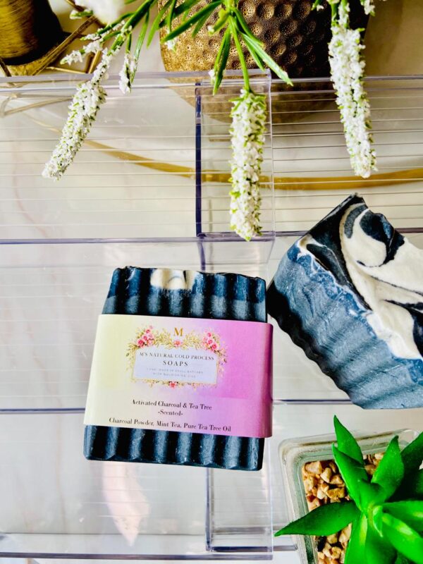 Activated charcoal and tea tree soap
