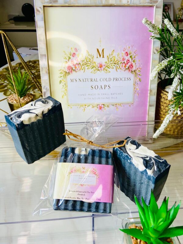 Activated charcoal and tea tree soap